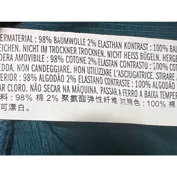 English Factory Top Puff Sleeve Henley Blouse Teal Blue Stretch Knit Size Small - Picture 10 of 10